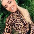 Sexy leopard print women's long-sleeved bodysuit lingerie