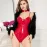Sexy Alluring Patent Leather Suspender Bodysuit Lingerie Set