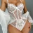 Suspender Lace Sheer Bodysuit Sexy Pajamas