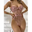 Embroidered Bra and Thin Garter Set