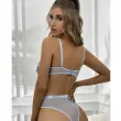Embroidered Bra and Thin Garter Set