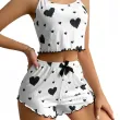 Sweet Suspender Homewear with Heart-shaped Prints
