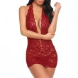 Sexy lace hollow-out hip-hugging halter-style women's nightgown
