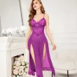 Long-style sexy mesh lace pajamas with slits