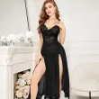 Long-style sexy mesh lace pajamas with slits