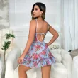 French-style printed popular sexy floral suspender dress