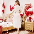 Sexy mesh nightgown with slits, lace trim and tie straps, sheer long-sleeved style