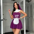 Sexy maid uniform role-playing strappy backless lingerie set