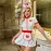 Role-playing plus-size ladies' nurse uniform set