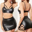 Sexy patent leather split-style lingerie