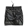 Sexy women's black patent leather short skirt lingerie