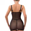 PU leather and mesh splicing hollow-out and breathable backless erotic set