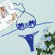 Hollow-out three-piece erotic lingerie set