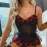 Lace embroidery see-through halter bodysuit erotic set