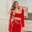 Sexy halter sheer mesh alluring corset see-through push-up erotic set