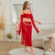 Sexy halter sheer mesh alluring corset see-through push-up erotic set